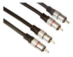 Imagen de Cable 2 Rca A 2 Rca 3 Metros Profesional Conector Metalico
