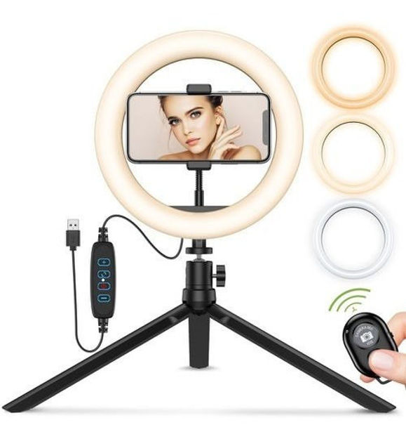 Imagen de Anillo De Luz Led Para Selfie 26cm 35w Con Control Y Soporte
