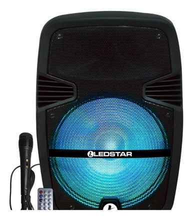 Imagen de Parlante Activo 15 Bluetooth Usb Aux Fm C/batería Micrófono