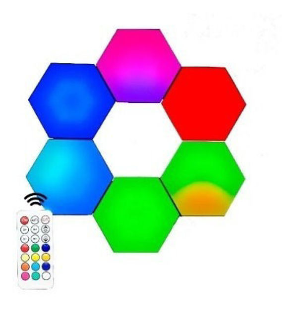 Imagen de Lampara Rgb Hexágono Táctil 6 Modulos