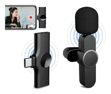 Imagen de Micrófono Solapa Lavalier Inalámbrico Tipo C Streaming/podca