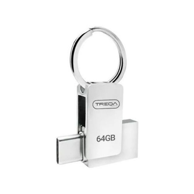 Imagen de Pendrive Treqa Usb Y Tipo C 3.0 64 Gb Para Celular Y Pc