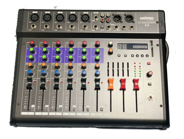 Imagen de Consola Potenciada 6 Canales Usb/bt/phantom/efectos