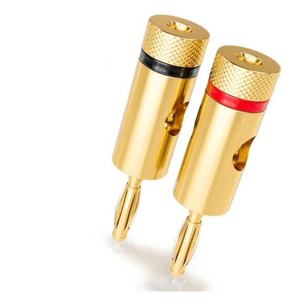 Imagen de Conector Plug Banana Metalico Dorado