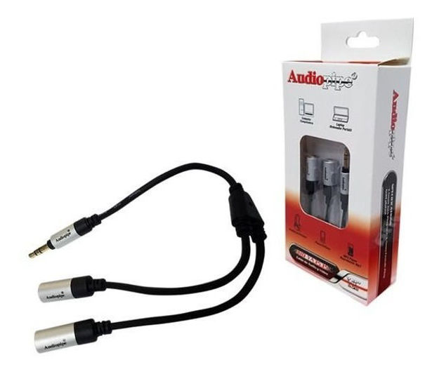 Imagen de Cable Plug 3,5mm Stereo A 2 Jack 3,5mm Stereo 20cm Audiopipe