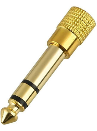 Imagen de Adaptador Jack 3.5 Spica Stereo A Plug 1/4 St Metal Dorado