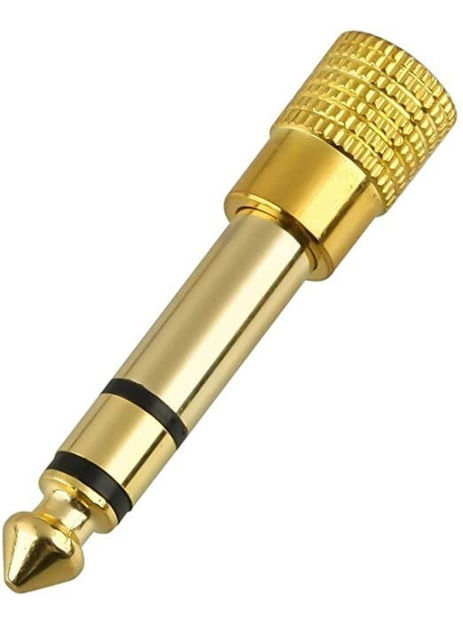Imagen de Adaptador Jack 3.5 Spica Stereo A Plug 1/4 St Metal Dorado