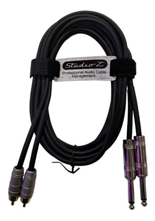 Imagen de Cable Profesional 2 Rca A 2 Plug Metalicos 2 Metros