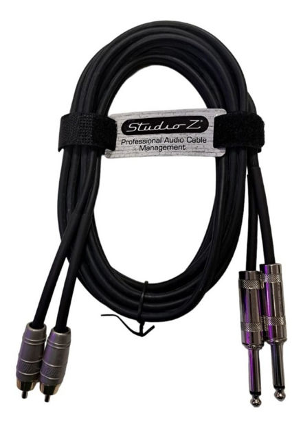 Imagen de Cable Profesional 2 Rca A 2 Plug Metalicos 2 Metros