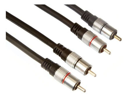 Imagen de Cable 2 Rca A 2 Rca 6 Metros Profesional Conector Metalico