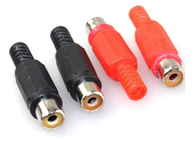 Imagen de Conectores Jack Rca Plastico Aereo (hembra) 4 Unidades