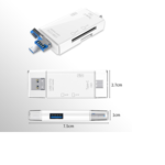 Imagen de LECTOR DE TARJETAS UNIVERSAL 6 EN 1  TIPOC/USB/MICRO USB