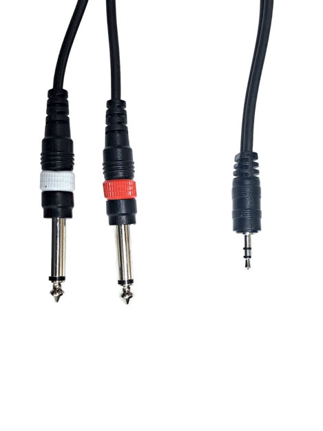Imagen de CABLE SPICA 3.5 STEREO A 2 PLUG 1/4 MONO 3 METROS CALIDAD A