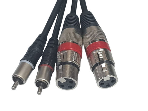 Imagen de CABLE 2 XLR HEMBRA A 2 RCA PROFESIONAL 50CM