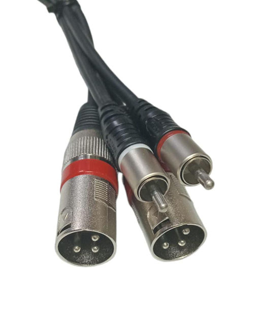 Imagen de CABLE 2 XLR MACHO A 2 RCA PROFESIONAL 50CM