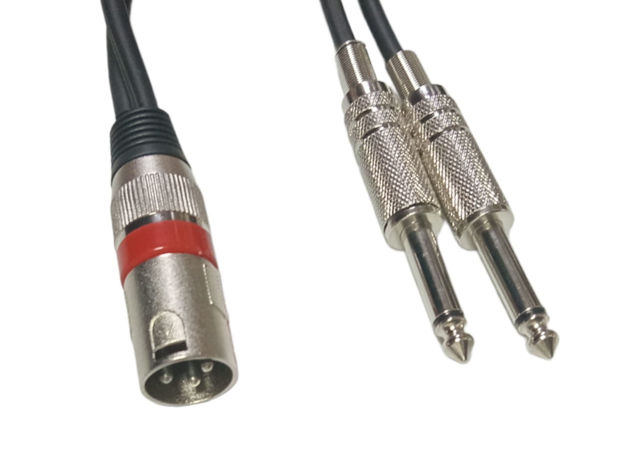 Imagen de CABLE XLR MACHO A 2 PLUG 1/4 MONO PROFESIONAL 9MTS