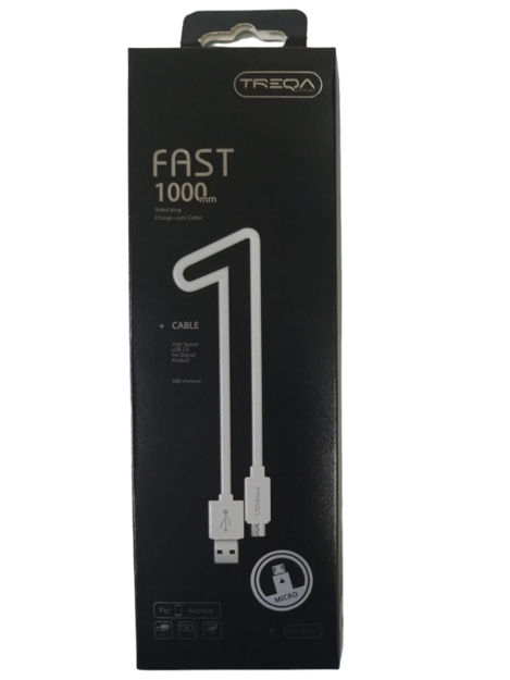 Imagen de CABLE CARGA RAPIDA USB A MICRO USB ANDROID 1M TREQA