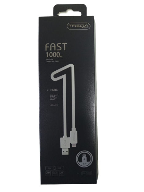 Imagen de CABLE CARGA RAPIDA USB A IOS 1M TREQA