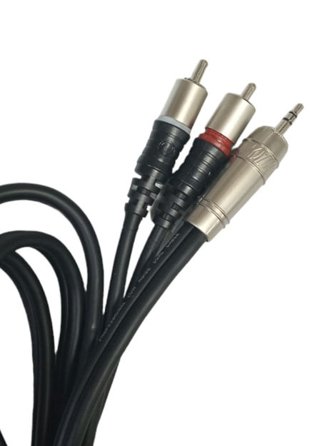 Imagen de CABLE 2 RCA A SPICA 2 METROS CONECTORES METALICOS CALIDAD A