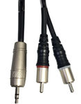 Imagen de Cable Spica A Rca Conectores Metalicos  Bronceados
