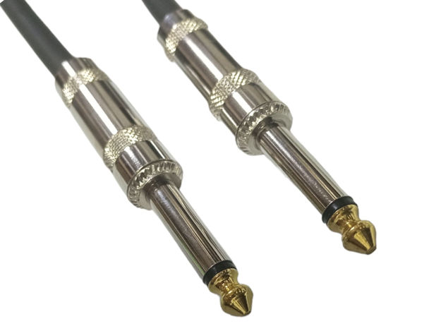Imagen de CABLE PLUG 1/4 A PLUG 1/4 MONO ALTA CALIDAD 1 METRO GCM PRO