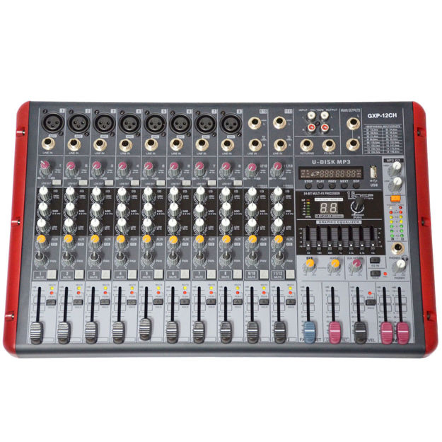 Imagen de CONSOLA POTENCIADA 12 CANALES GXP-12CH, USB, ECUALIZADOR GCMPRO