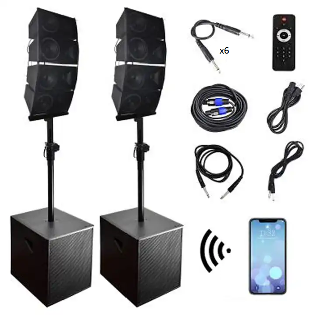 Imagen de SISTEMA LINE ARRAY 2 SUB 18" + 8 PARLANTES 6.5"