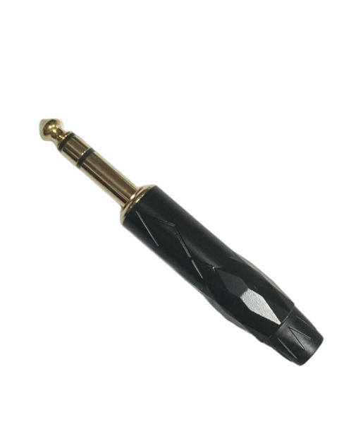 Imagen de CONECTOR PLUG 1/4 STEREO METALICO NEGRO