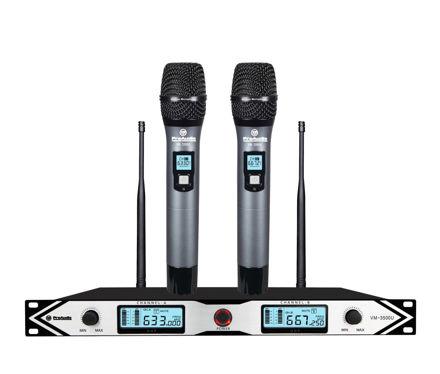 Imagen de MICROFONO INALAMBRICO FREC.VARIABLE UHF PROFES 2 DE MANO