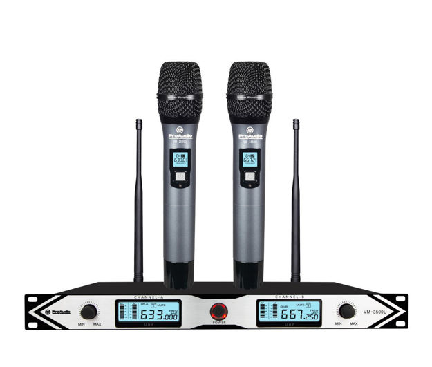 Imagen de MICROFONO INALAMBRICO FREC.VARIABLE UHF PROFES 2 DE MANO