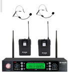 Imagen de MICROFONO INALAMBRICO FREC.VARIABLE UHF PROFES.VINCHA DOBLE