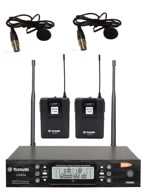 Imagen de MICROFONO INALAMBRICO FREC.VARIABLE UHF PROF. SOLAPERO X2