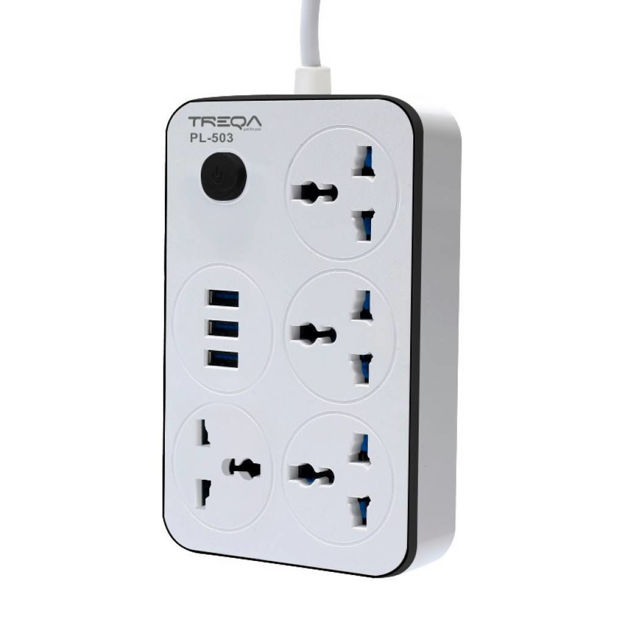 Imagen de ADAPTADOR UNIVERSAL 3 USB + 4 CONECTORES 220V