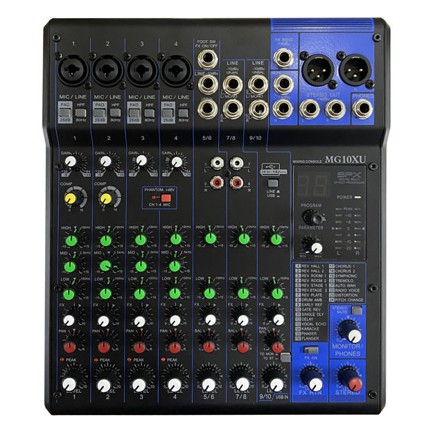 Imagen de CONSOLA MG10XU 10 CANALES CON TARJETA DE SONIDO USB