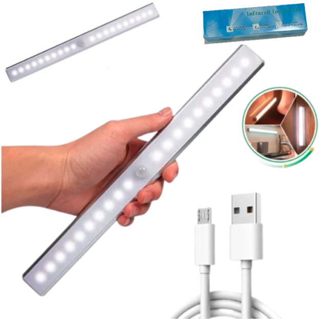 Imagen de TIRA LED MAGNETICA RECARGABLE LUZ FRÍA 30CM