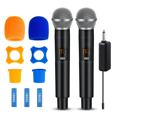 Imagen de MICROFONO INALAMBRICO RECARGABLE DOBLE  DE MANO IDEAL KARAOKE