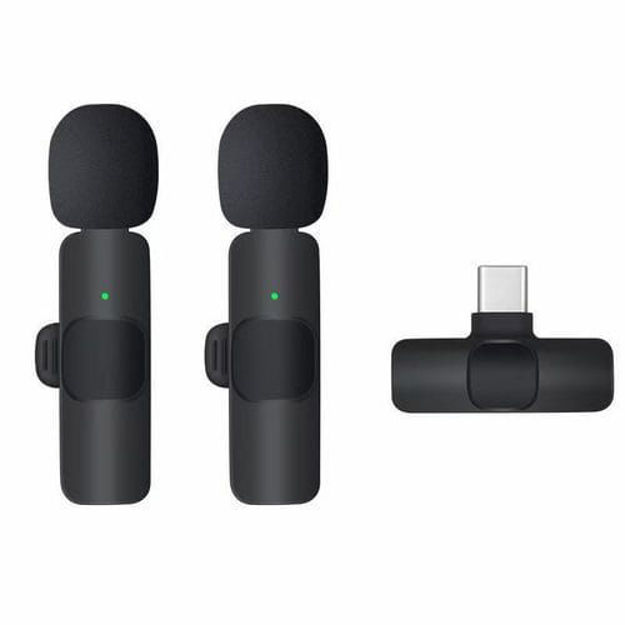 Imagen de MICROFONO SOLAPERO DOBLE INALAMBRICO TIPO C PARA CELULAR