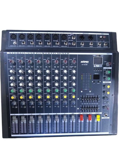 Imagen de CONSOLA MIXER 8 CANALES USB 2X450 KT8
