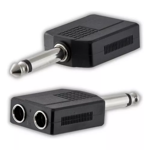 Imagen de Adaptador Doble Jack 1/4 A Plug 1/4 Mono O Stereo