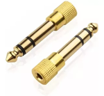 Imagen de Adaptador Jack 3.5 Spica Stereo A Plug 1/4 St Metal Dorado