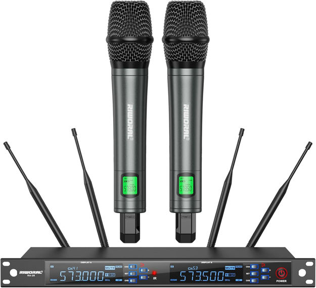 Imagen de MICROFONO INALAMBRICO BASE X2 PROFESIONAL UHF VARIABLE 4 ANTENAS