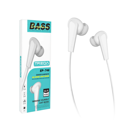 Imagen de AURICULARES TREQA MANOS LIBRES BLANCOS