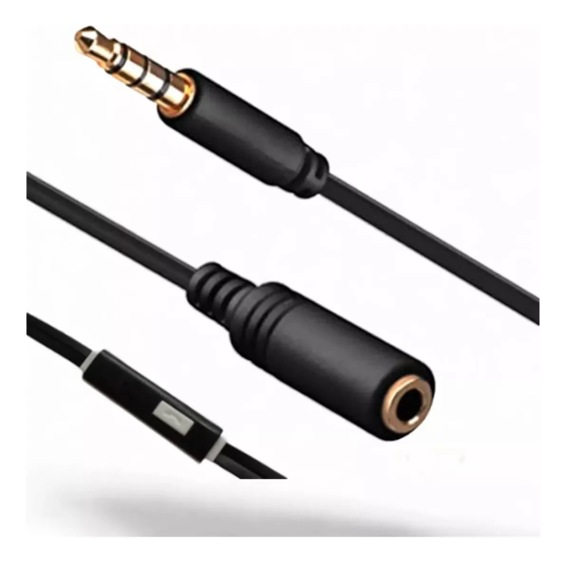 Imagen de CABLE ALARGUE 3.5MM HEMBRA A 3.5MM MACHO CONVIERTE AURICULARES EN MANOS LIBRES /1.2M