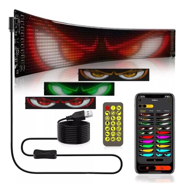 Imagen de LETRERO LED BLUETOOTH DESPOLAZABLE PANTALLA 37.4 X 9.2CM