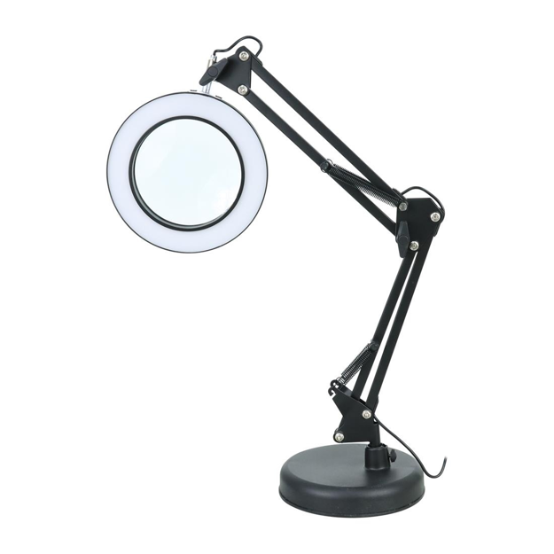 Imagen de LUPA CON LUZ Y SOPORTE LÁMPARA DE ESCRITORIO 2 EN 1 CON BASE PESADA