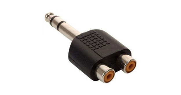 Imagen de Adaptador Doble Jack Rca A Plug 1/4