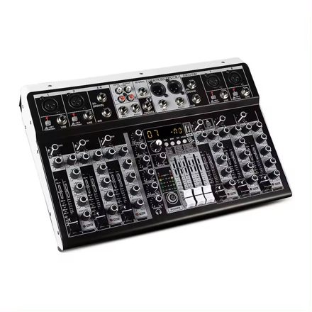 Imagen de CONSOLA DE MEZCLAS DIGITAL ESTÉREO DE 8 CANALES PROFESIONAL PARA AUDIO CON SALIDA BALANCEADAS