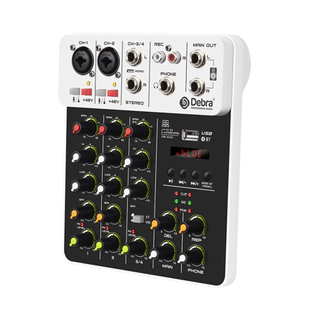 Imagen de MEZCLADORA DE AUDIO DIGITAL PROFESIONAL PARA DJ, DEBRA V4, CONSOLA DE GRABACIÓN DE 4 CANALES CON TAR