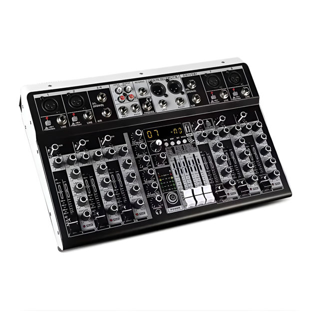 Imagen de CONSOLA MIXER 8 CANALES USB/BT/AUX  INTERFACE SALIDAS BALANCEADAS
