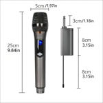 Imagen de MICROFONO INALAMBRICO RECARGABLE DOBLE  DE MANO IDEAL KARAOKE